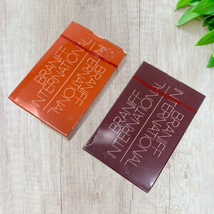 Lot 2 x NEW Vintage Braniff International Airway Airlines Playing Cards Sealed